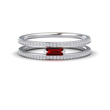 Ruby & Diamond Double Band - Bianca