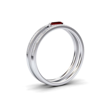 Ruby & Diamond Double Band - Bianca