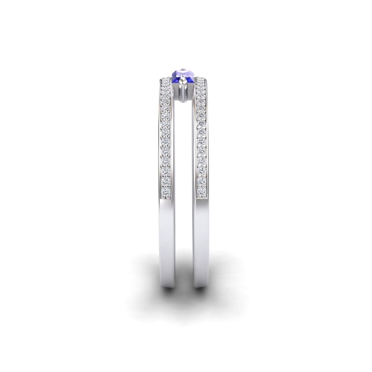 Tanzanite & Diamond Double Band - Bianca