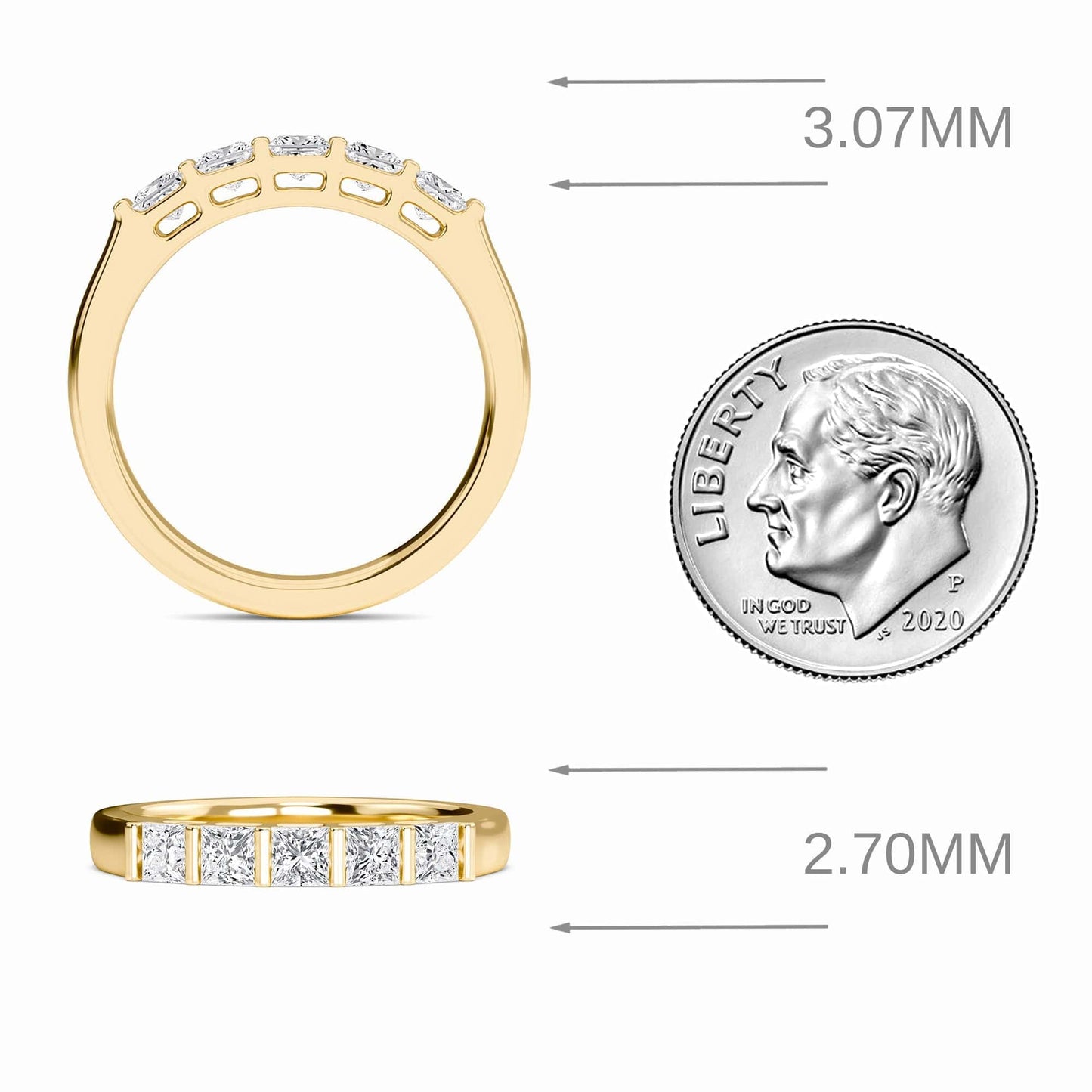 Diamond Bar Set Half Eternity Ring - Sophie