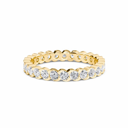 White Diamond Scalloped Bezel Set Eternity Band - Ning