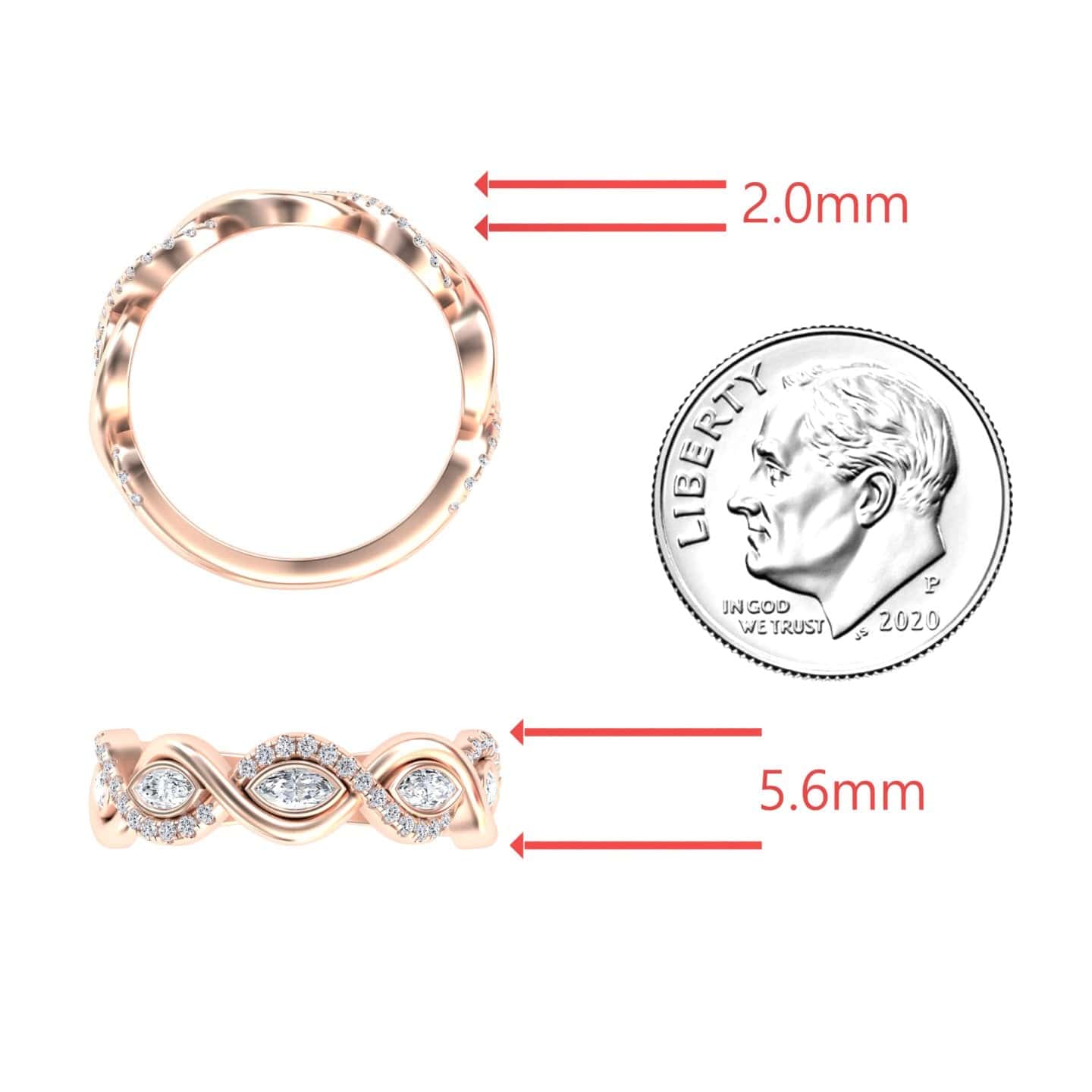 White Diamond Infinity Twist Band - Selma