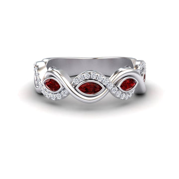 Ruby & Diamond Infinity Twist Band - Selma