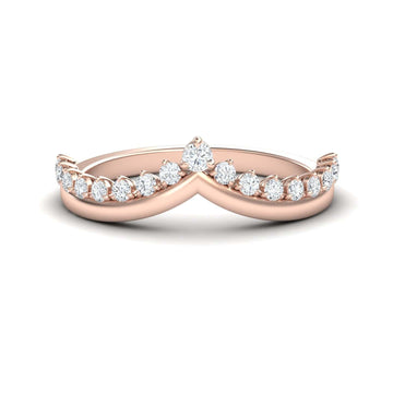 White Diamond Cybelle Chevron Wedding Band - Yizhen