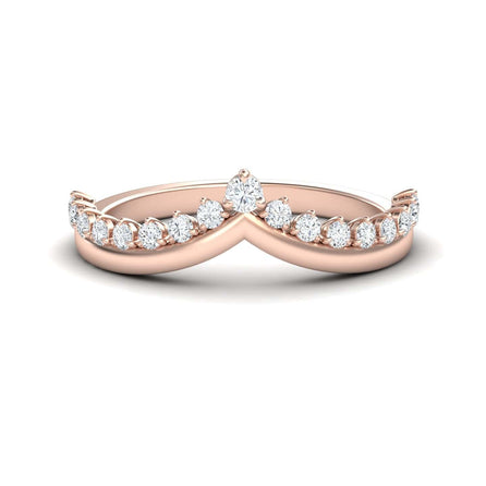 White Diamond Cybelle Chevron Wedding Band - Yizhen