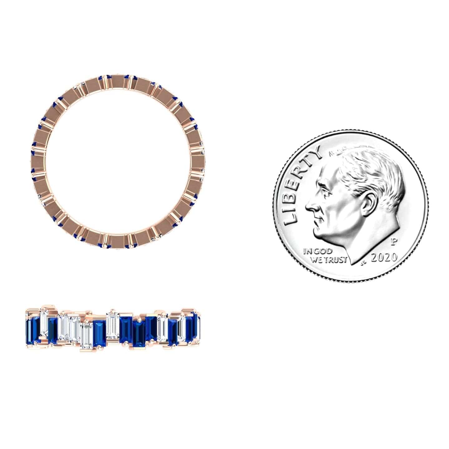 Blue Sapphire & Diamond Classic Eternity Band - Samantha