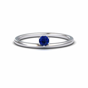 Blue Sapphire Solitaire Petite Ring - Faria