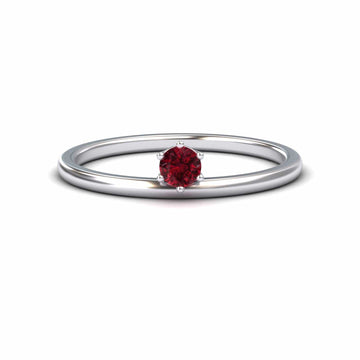 Ruby Solitaire Petite Ring - Faria