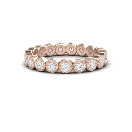 White Diamond Milgrain Bezel Set Eternity Band - Ira
