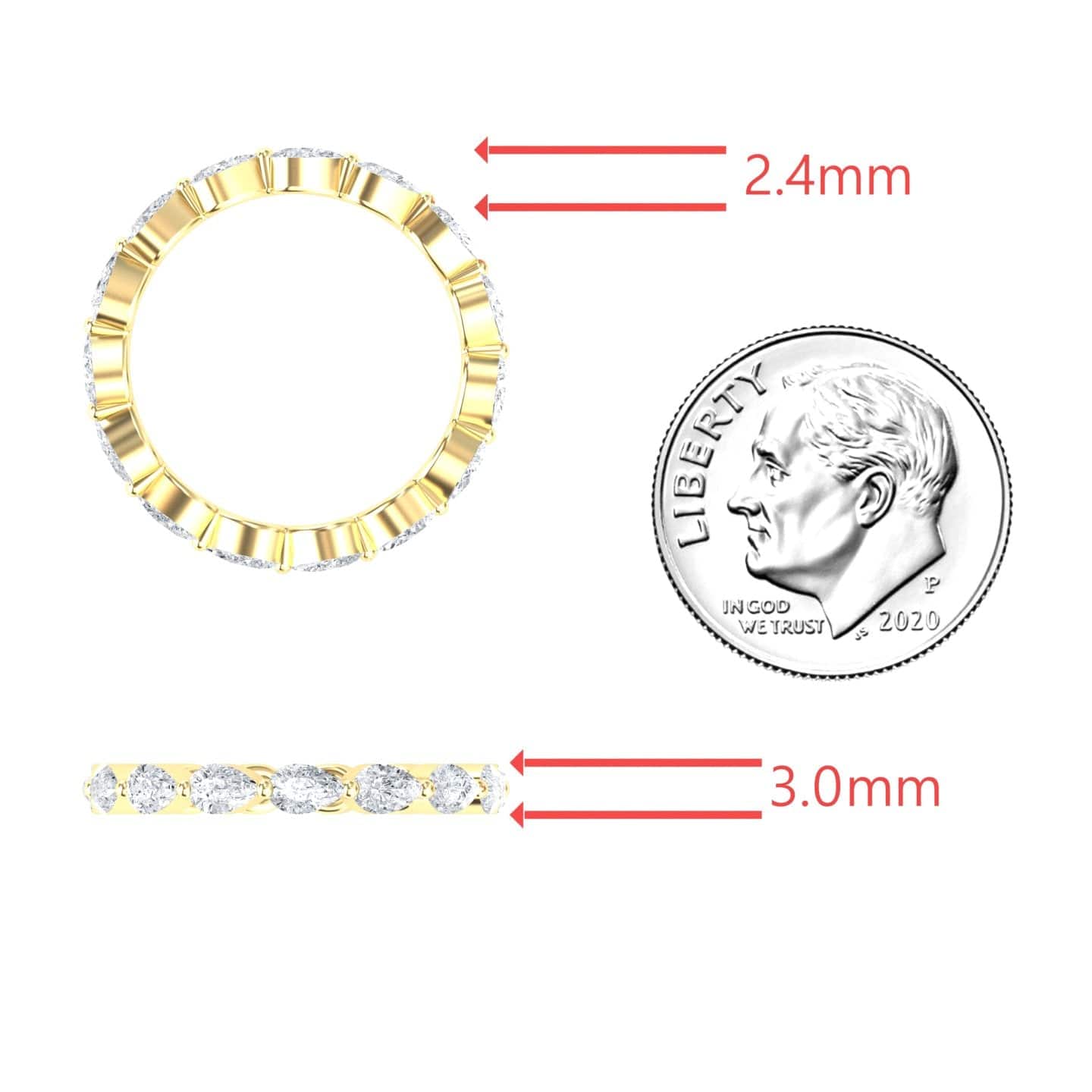 White Diamond Stackable Eternity Band - Kalyani