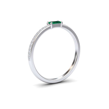 Emerald & Diamond Pave Ring - Dia