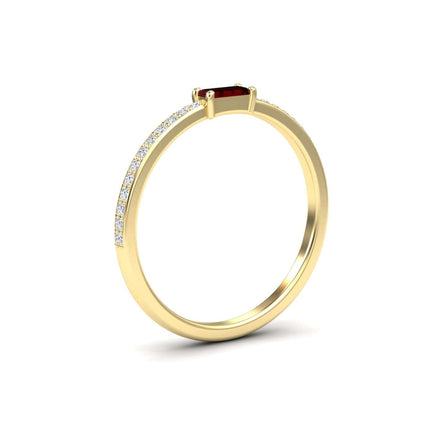 Garnet & Diamond Pave Ring - Dia