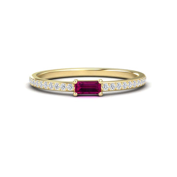 Rhodolite Garnet & Diamond Pave Ring - Dia