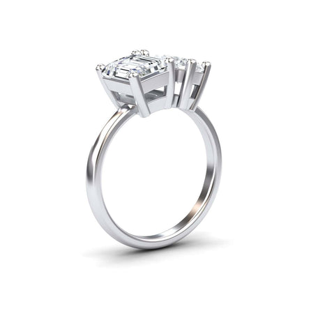 White Moissanite Toi et Moi Cocktail Ring  - Ellen