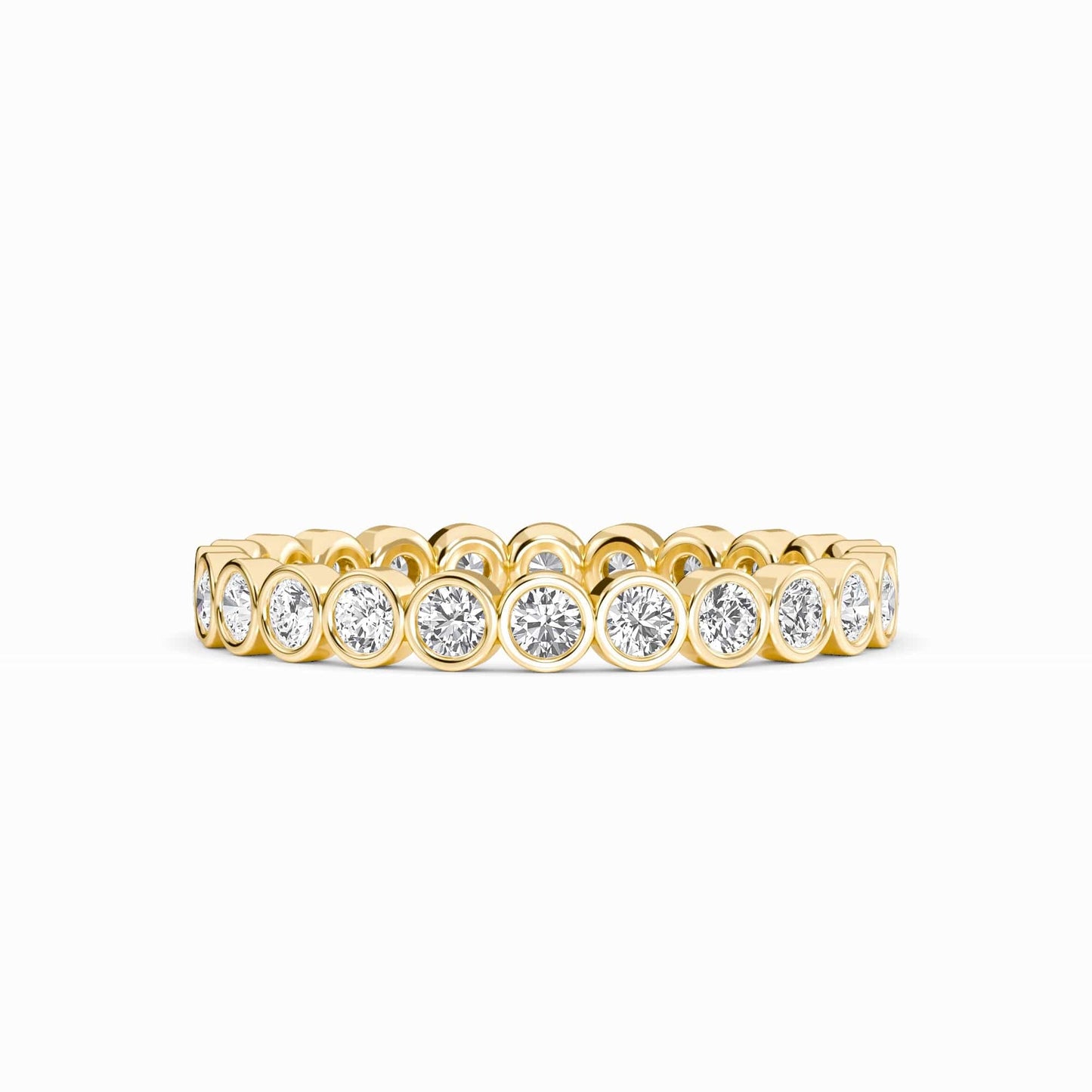 White Diamond Bezel Set Eternity Band Ring - Zara