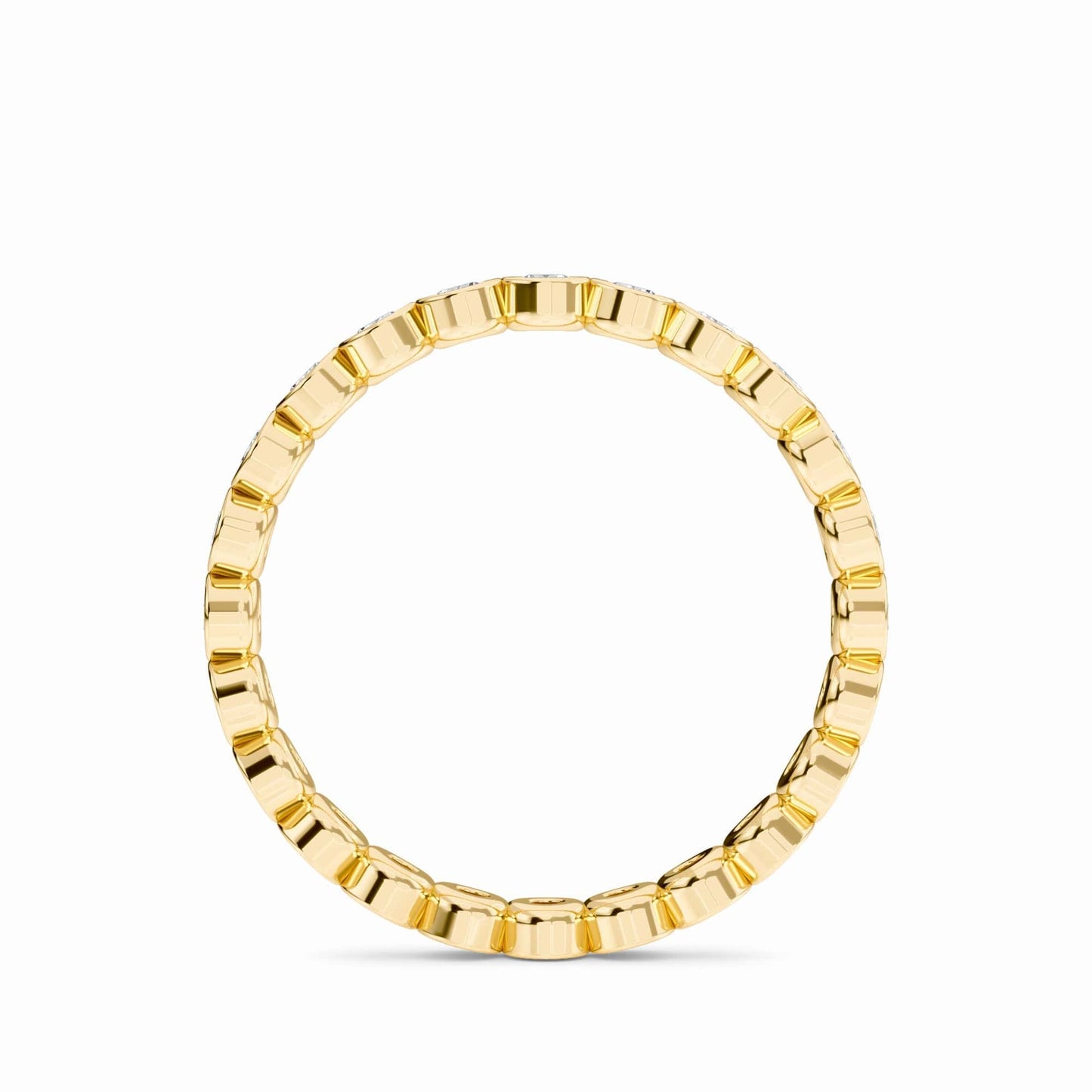 White Diamond Bezel Set Eternity Band Ring - Zara