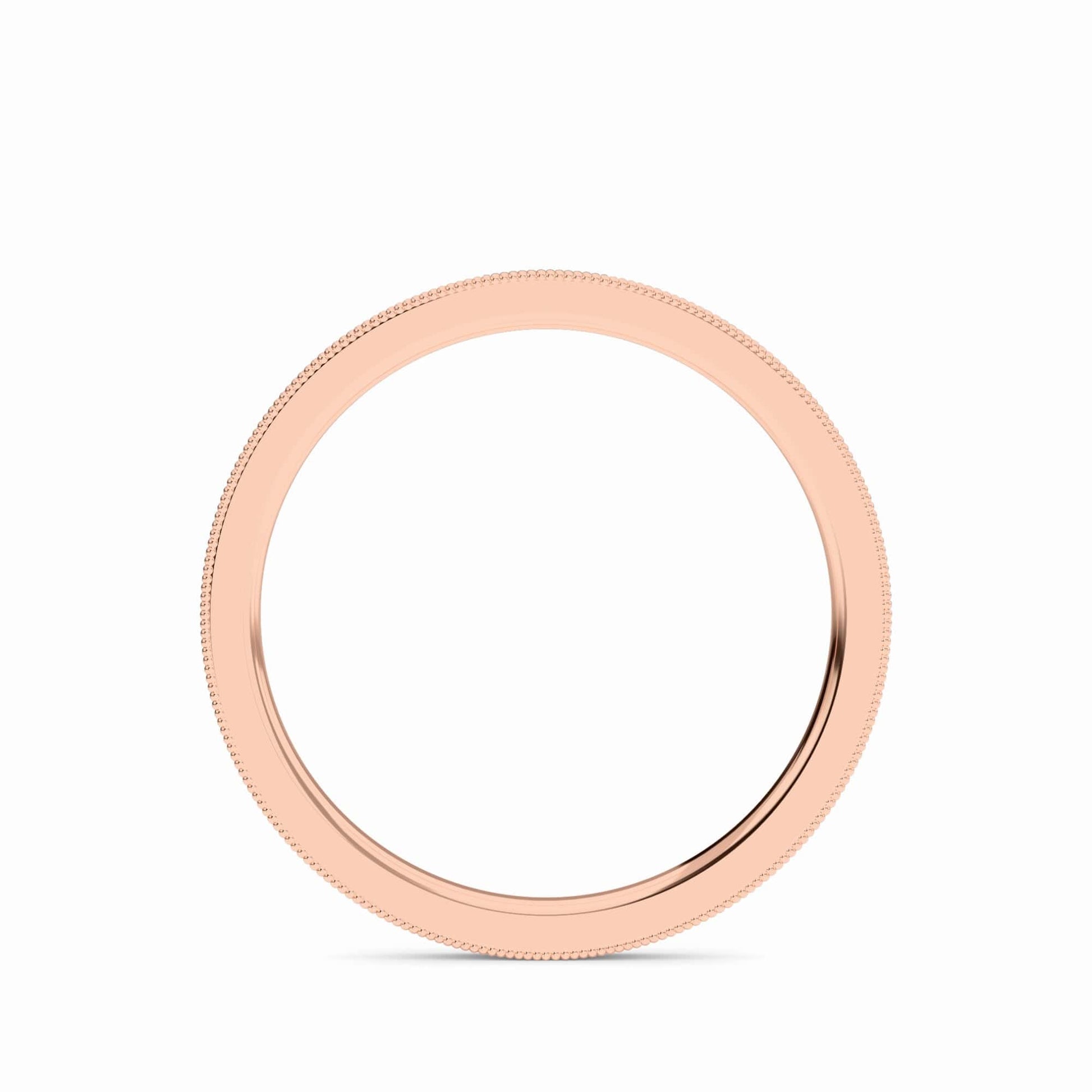 The Black Diamond Milgrain Eternity Pave Band - Mariel features a slender rose gold design with smooth finish and delicate milgrain edge details, presented on a plain white background.