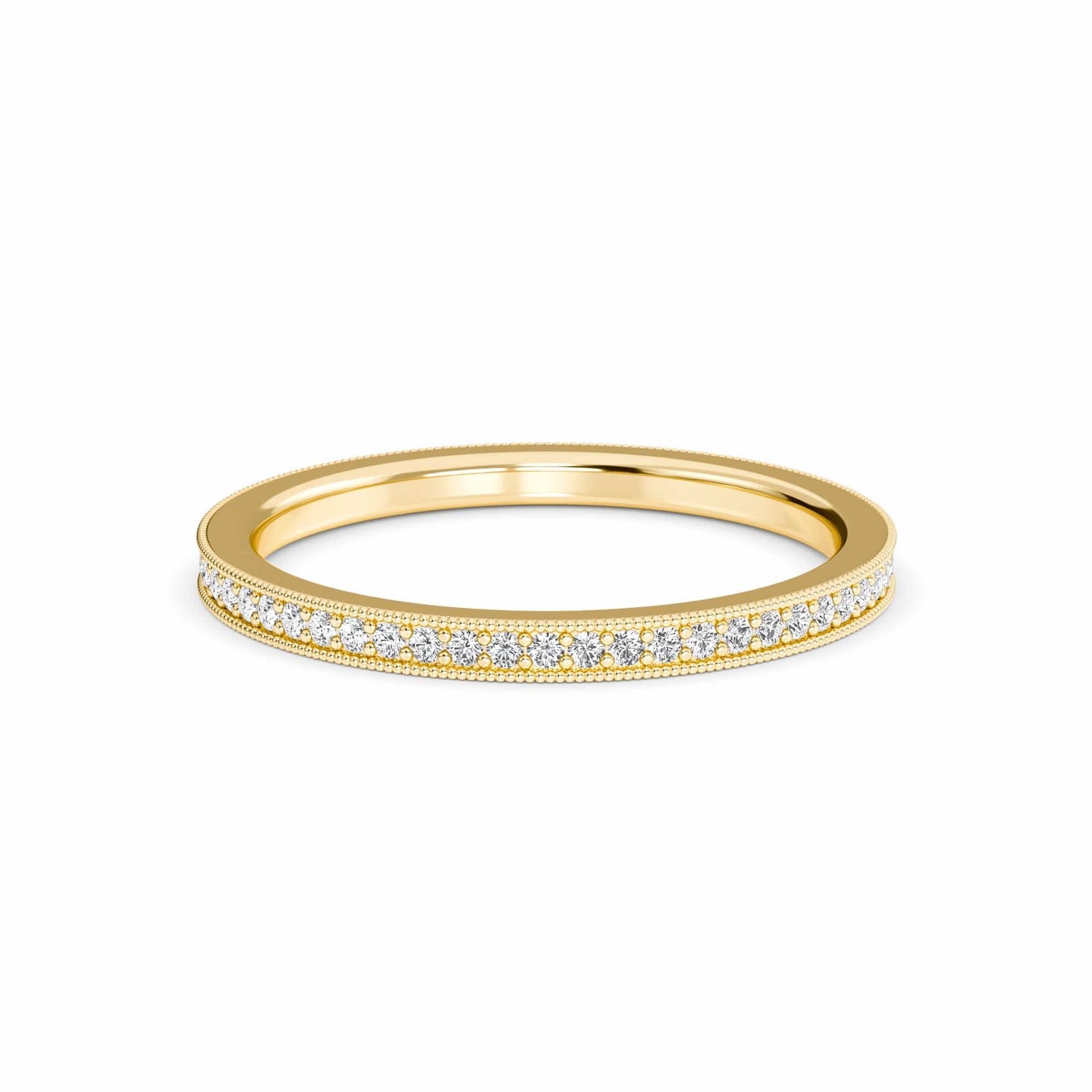 White Diamond Milgrain Eternity Pave Band - Mariel