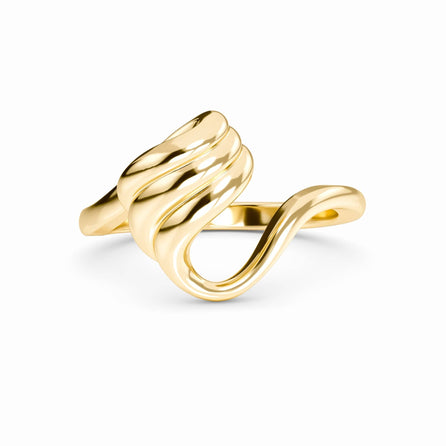 Fluid Swirl Open Band Ring - Elsa