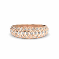 White Diamond Dome Ring - Sarika