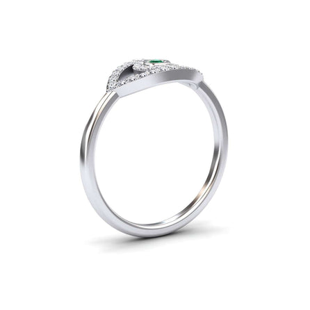 Emerald & Diamond Evil Eye Ring - Hazel