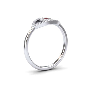 Ruby & Diamond Evil Eye Ring - Hazel
