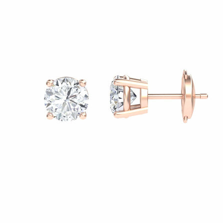 White Diamond Classic Four-Prong Stud Earrings - Krisha