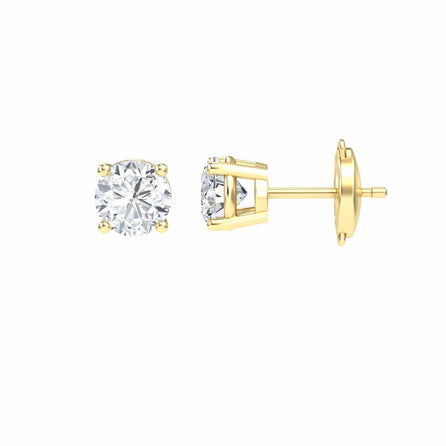 White Diamond Classic Four-Prong Stud Earrings - Krisha