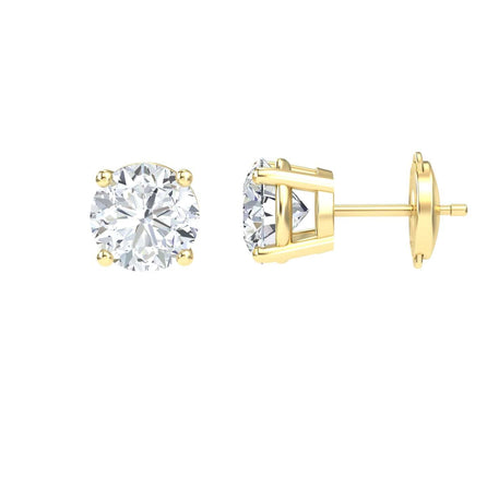 White Diamond Classic Four-Prong Stud Earrings - Krisha