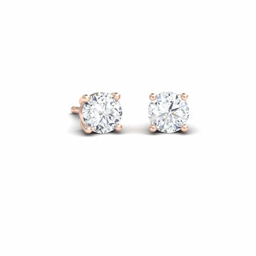 Lab Diamond Earrings - 4 Prong - Krisha