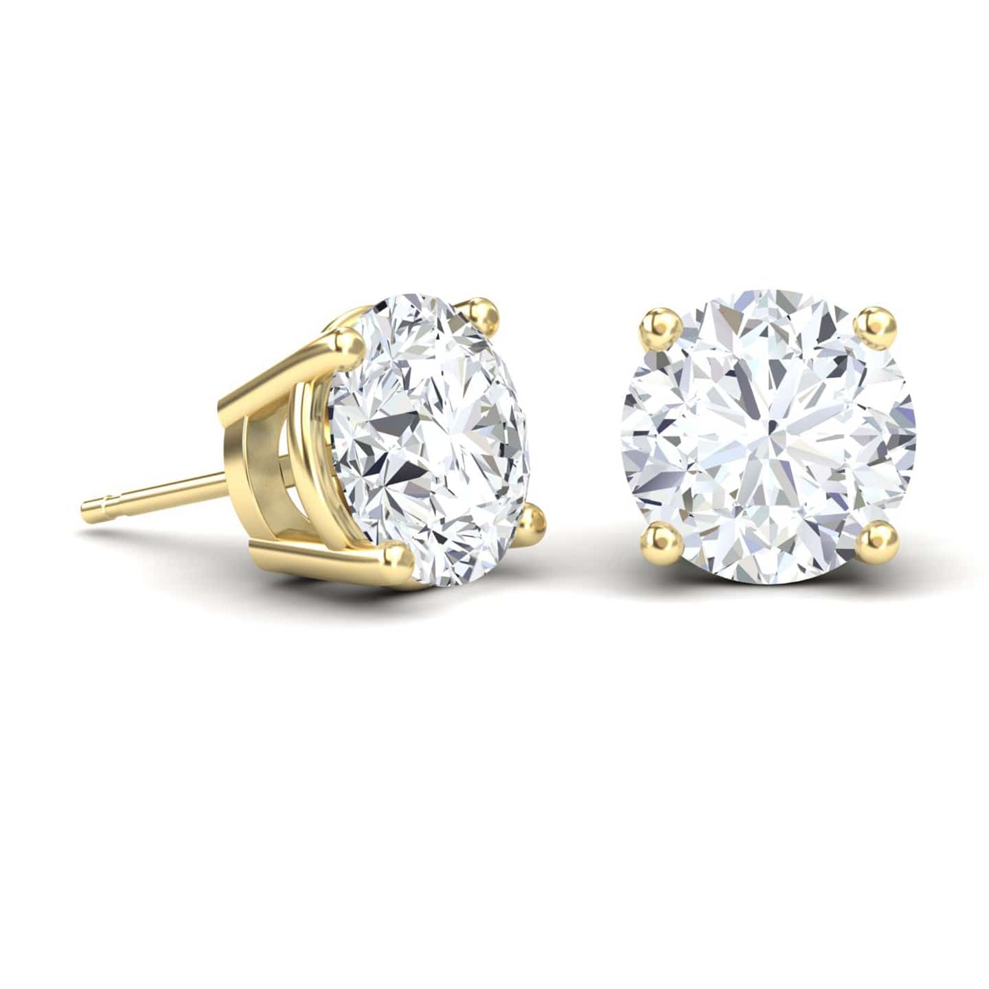 Lab Diamond Earrings - 4 Prong - Krisha