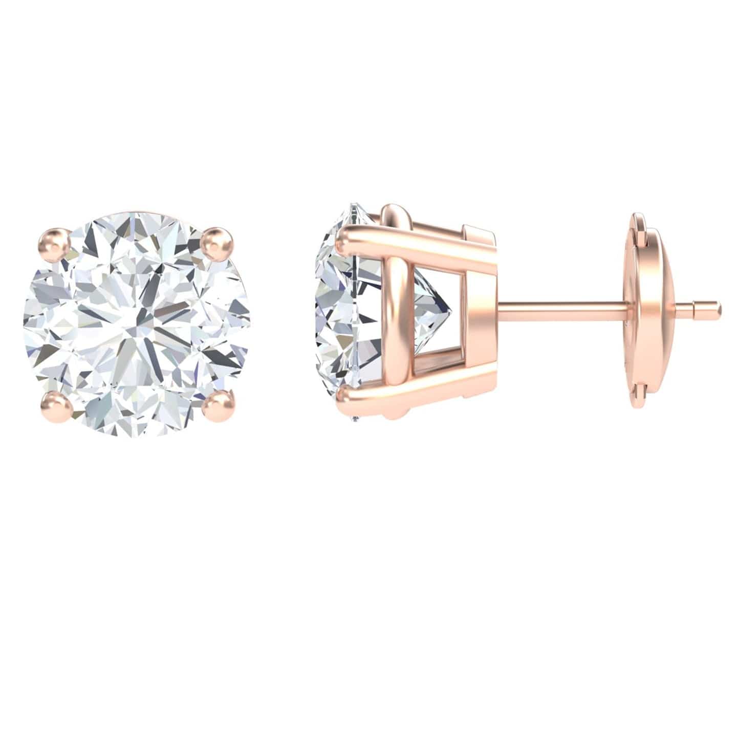 Lab Diamond Earrings - 4 Prong - Krisha