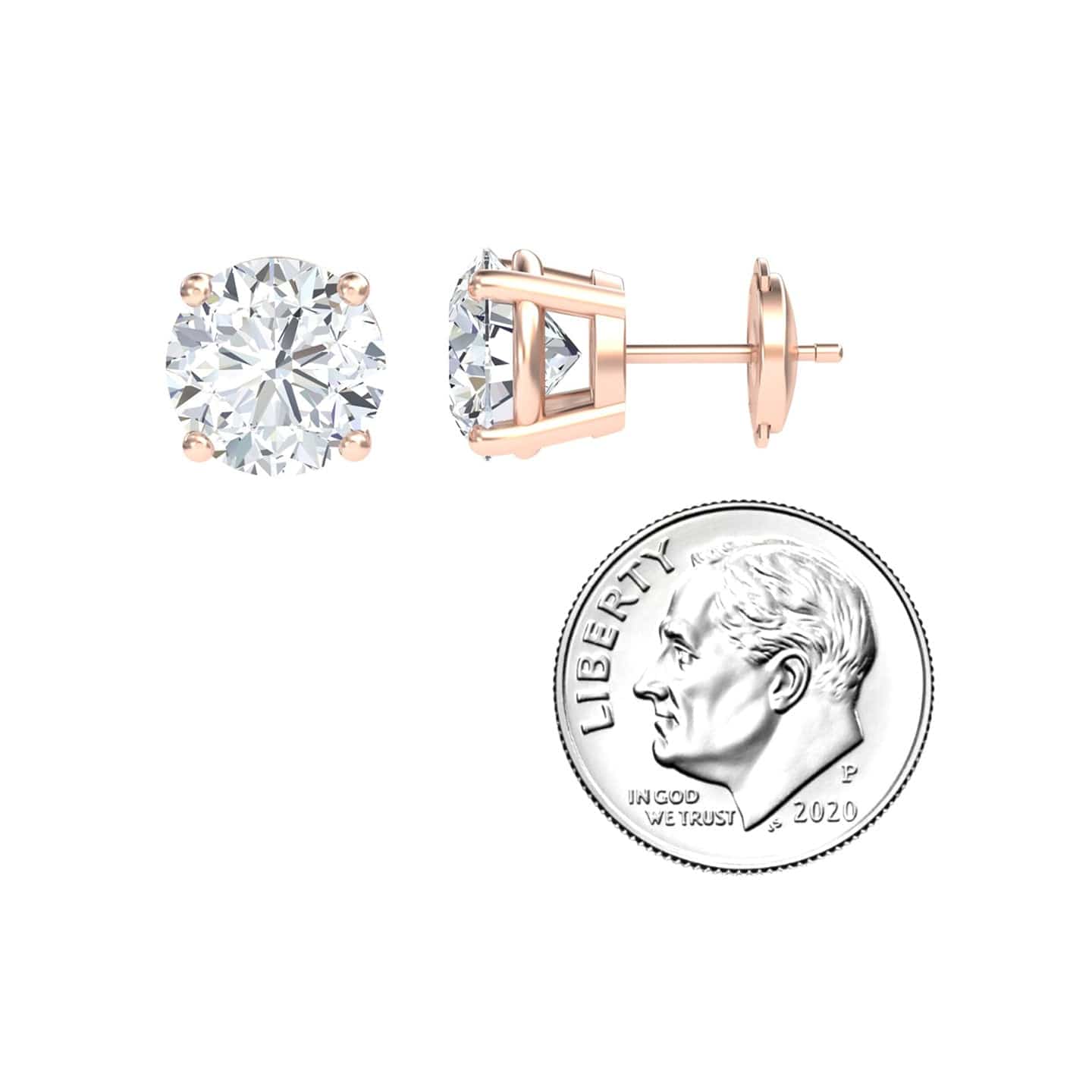 Lab Diamond Earrings - 4 Prong - Krisha