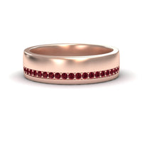 Men's Ruby Channel-Set Wedding Band - Yan