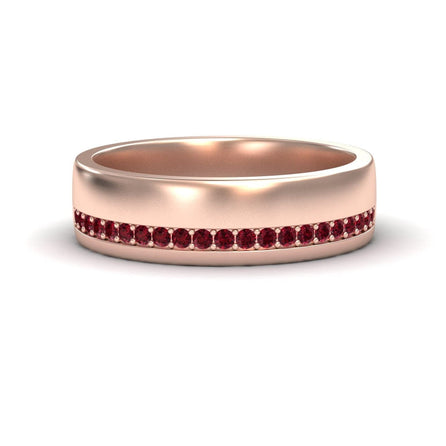 Men's Ruby Channel-Set Wedding Band - Yan