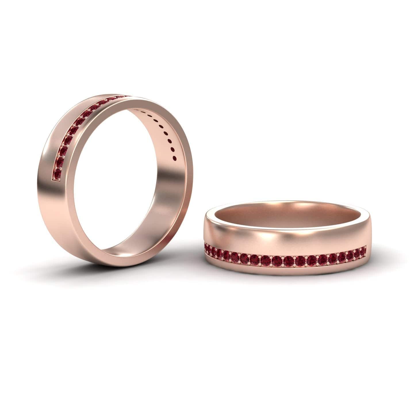 Men's Ruby Channel-Set Wedding Band - Yan