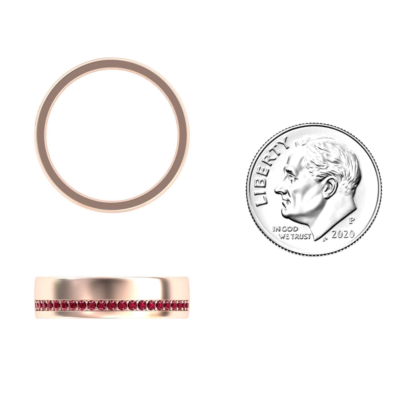 Men's Ruby Channel-Set Wedding Band - Yan
