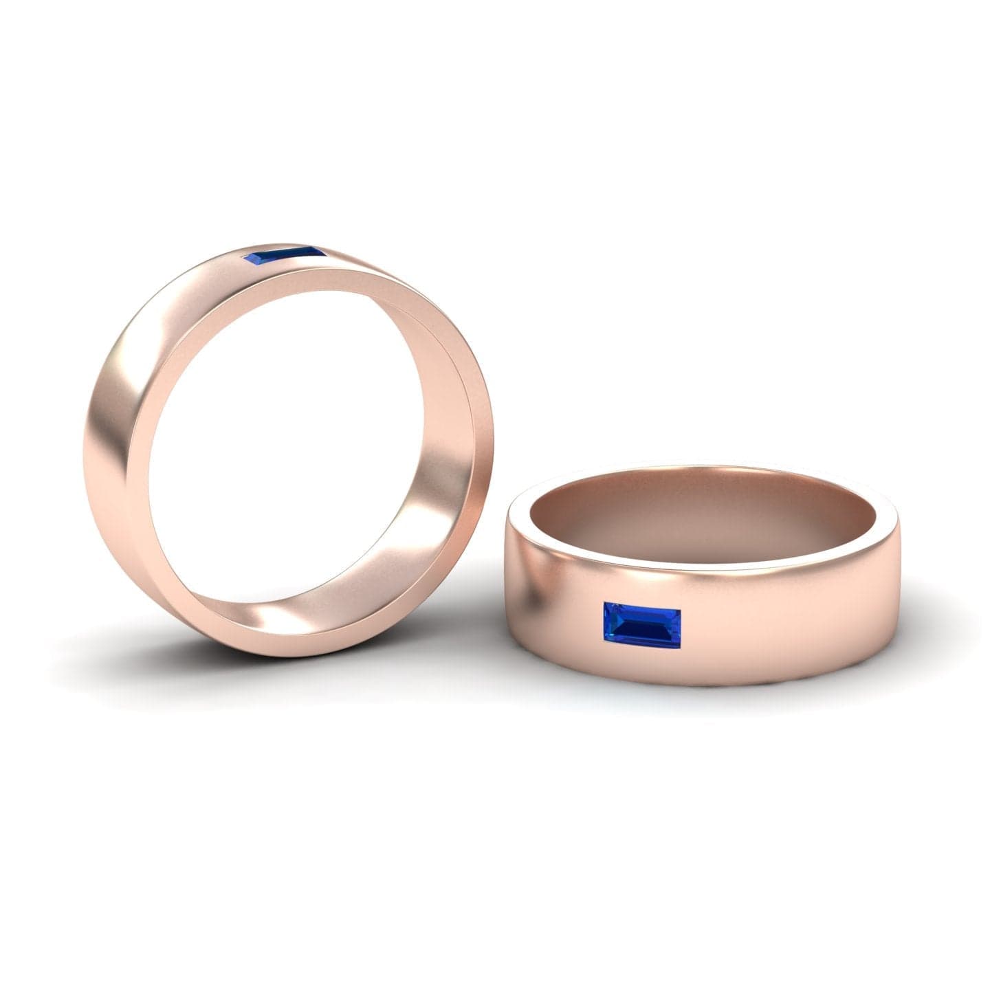 Blue Sapphire Solitaire Men’s Band Ring - Nayana