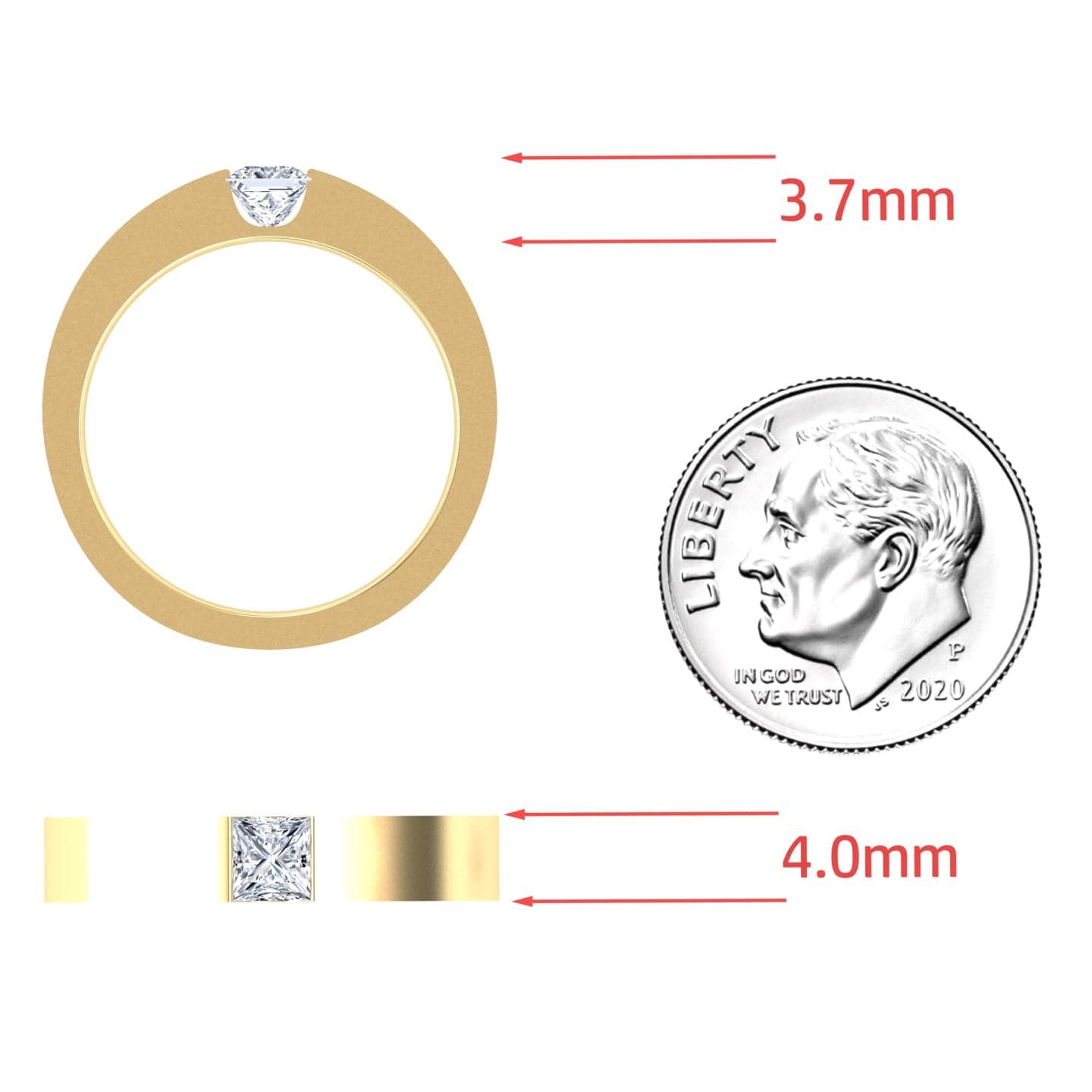 White Diamond Solitaire Men's Band - Xiuling