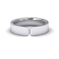 White Diamond 4.5mm Men's Band Wedding Ring - Hudson