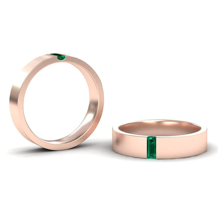 Emerald 4.5mm Men's Band Wedding Ring - Hudson