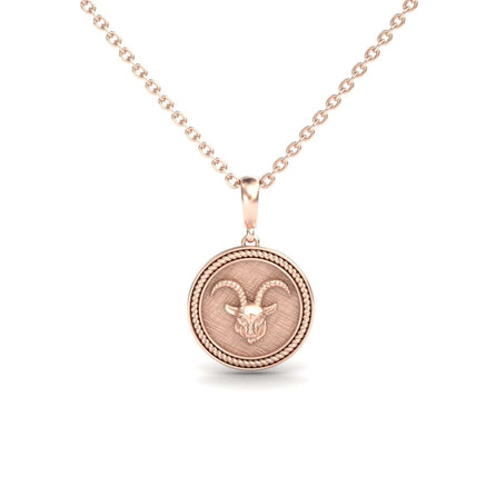 Capricorn Zodiac Medallion Necklace - Cynthia