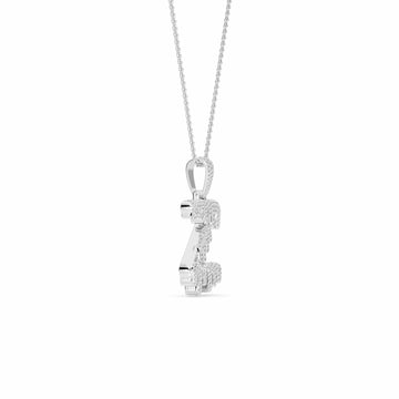 Z Initial Dripping Diamond Pendant Necklace - Zhu