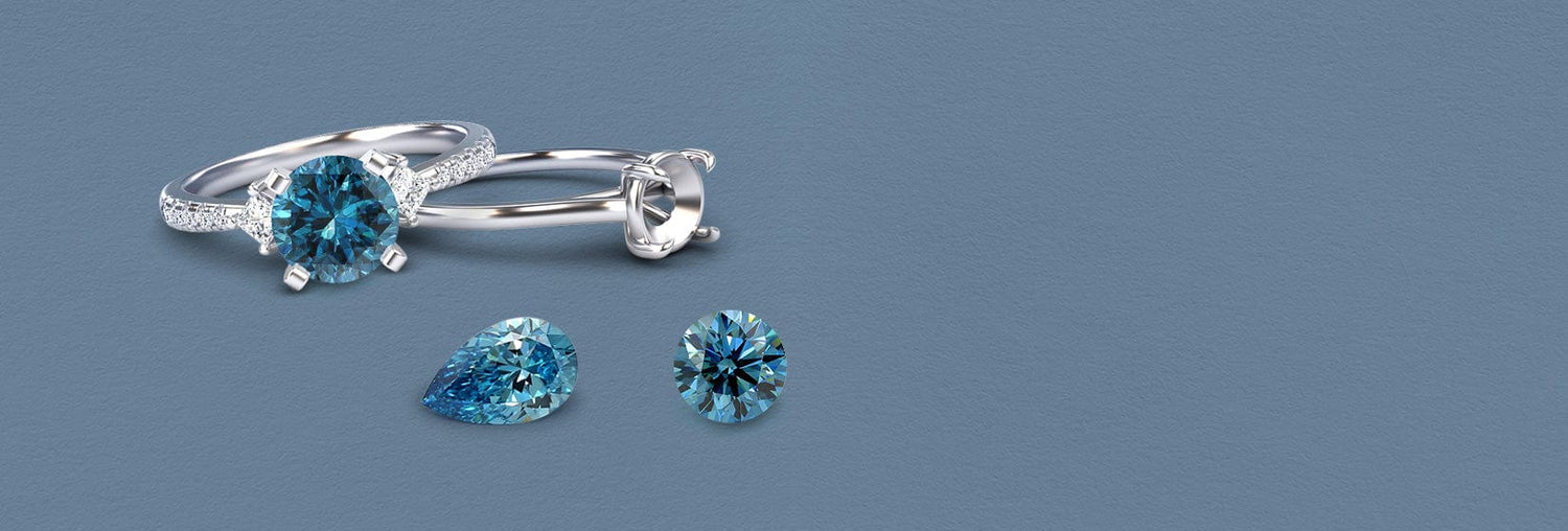 Design Your Own Blue Diamond Rings