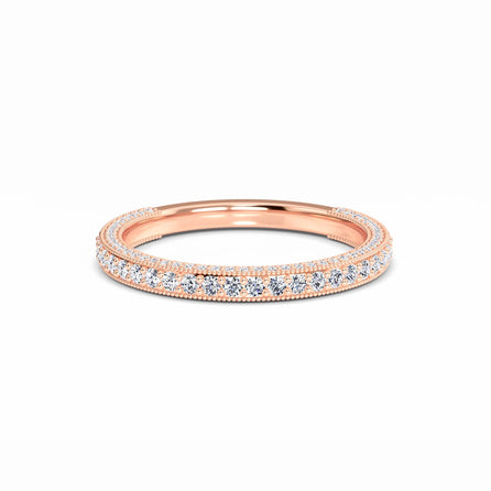 White Diamond Three-Quarter Milgrain Eternity Pave Band - Selena