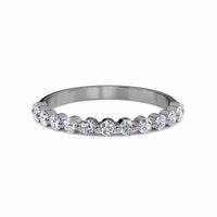 White Diamond Classic Scalloped Eternity Band Ring - Viviana