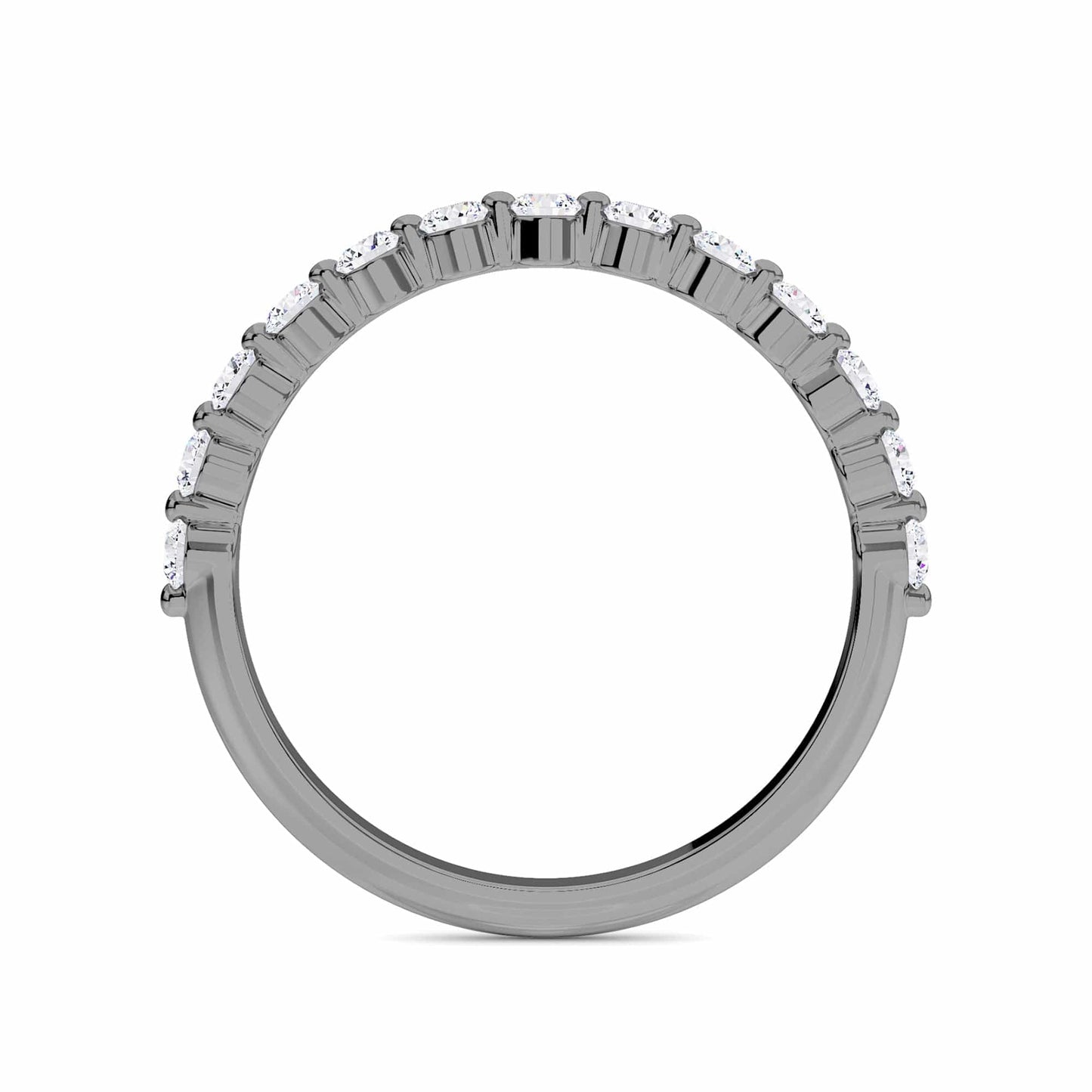 White Diamond Classic Scalloped Eternity Band Ring - Viviana