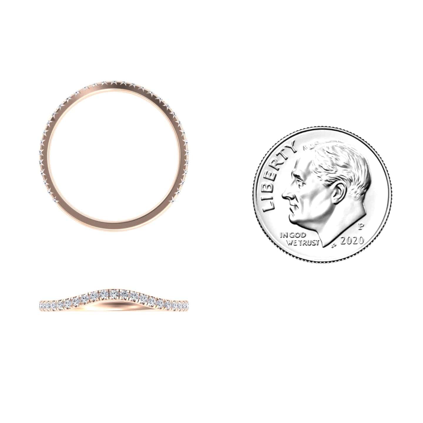 White Diamond Curved Pave Wedding Band - Sunaina