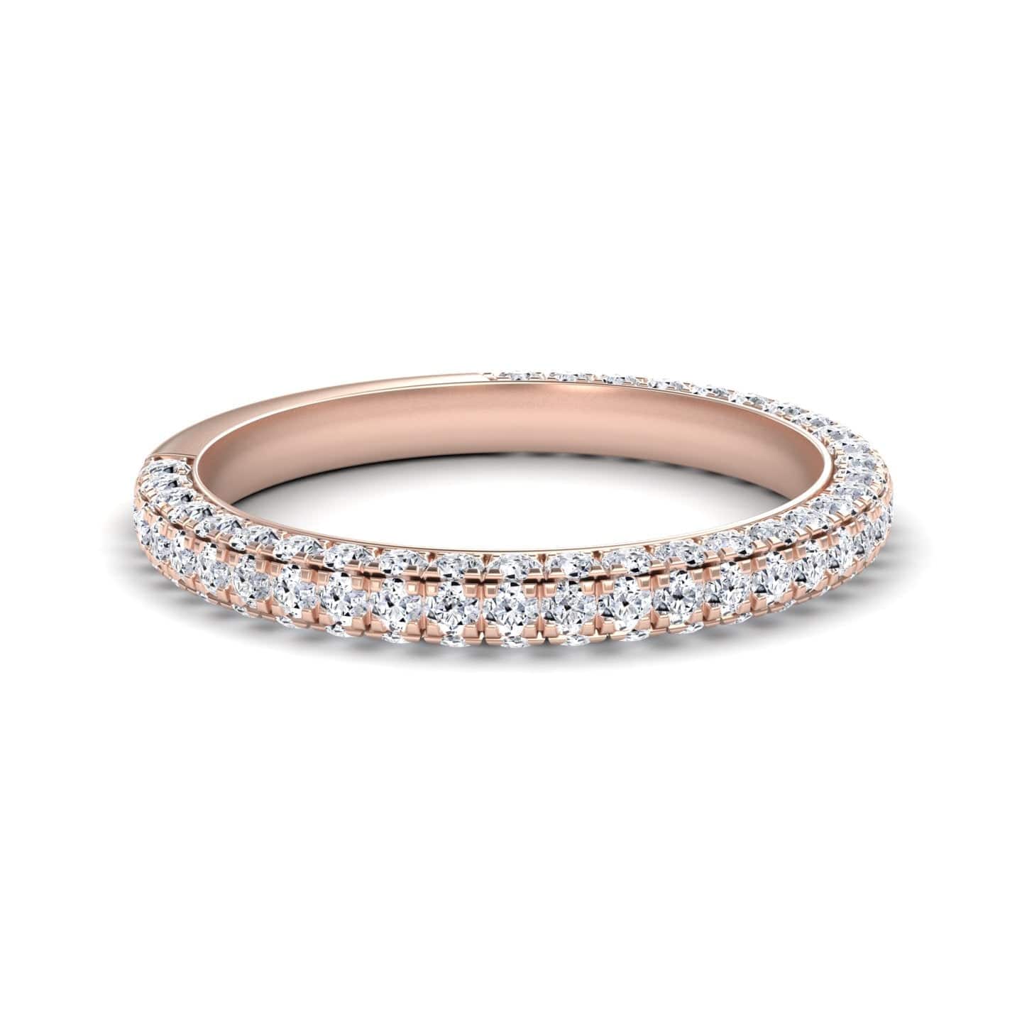 White Diamond Double Row Eternity Wedding Band - Xiumei