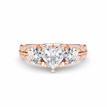 FINAL DYOR156 (With All Given Shapes) - 18K Rose Gold - 0.240 Carat Heart Diamond